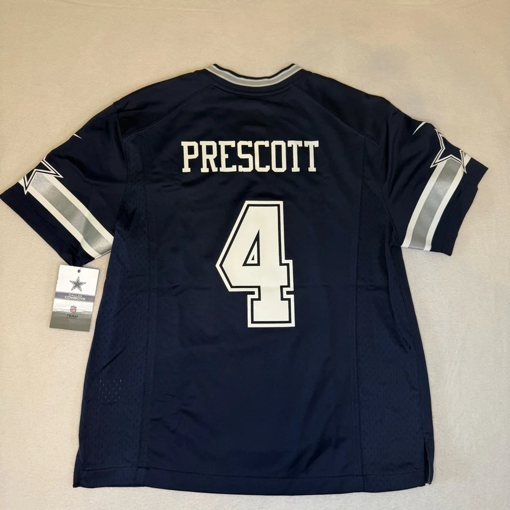 NWT NFL Nike Cowboys Dak Prescott Navy Blue Jersey Youth L 14/16‎